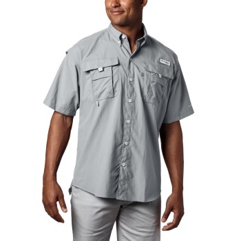 Columbia PFG Bahama II Short Sleeve Tall, Camisa Grises Para Hombre | 170652-EMP